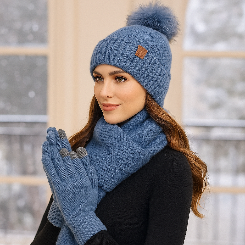 Women's Winter Hat, Scarf, and Gloves Set