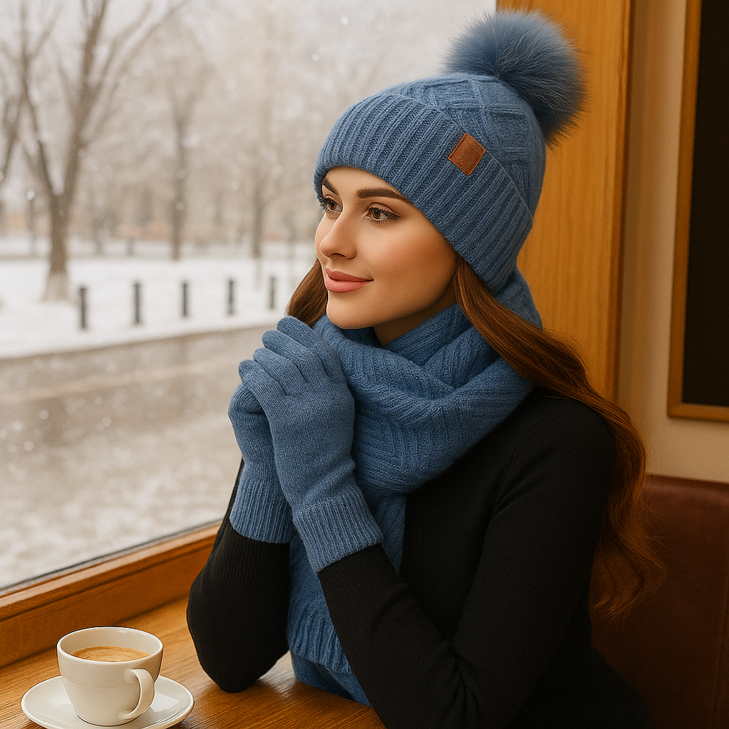Women's Winter Hat, Scarf, and Gloves Set