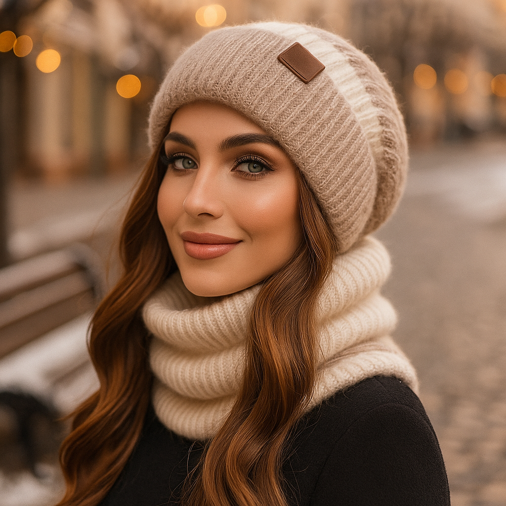 Noëlle - Luxury Wool Hat - Matching Scarf Set - Women