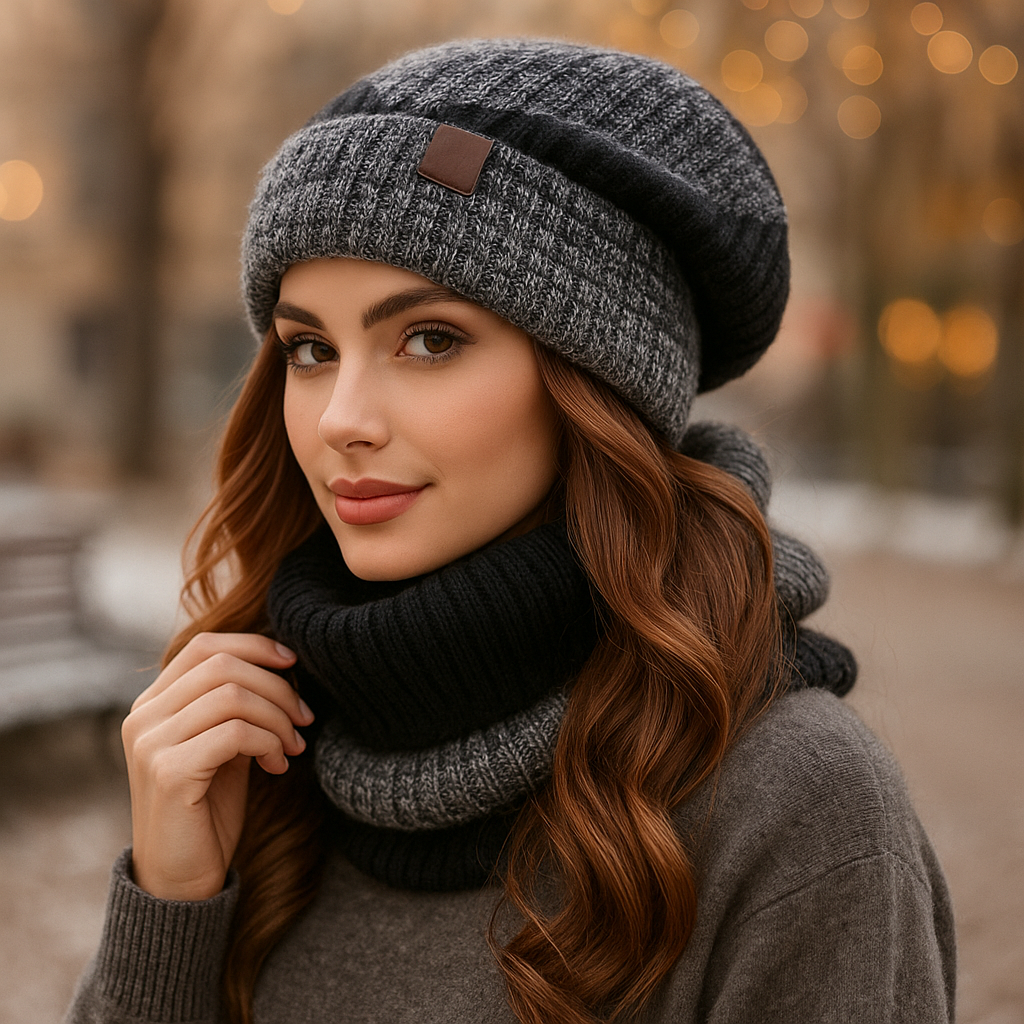 Noëlle - Luxury Wool Hat - Matching Scarf Set - Women