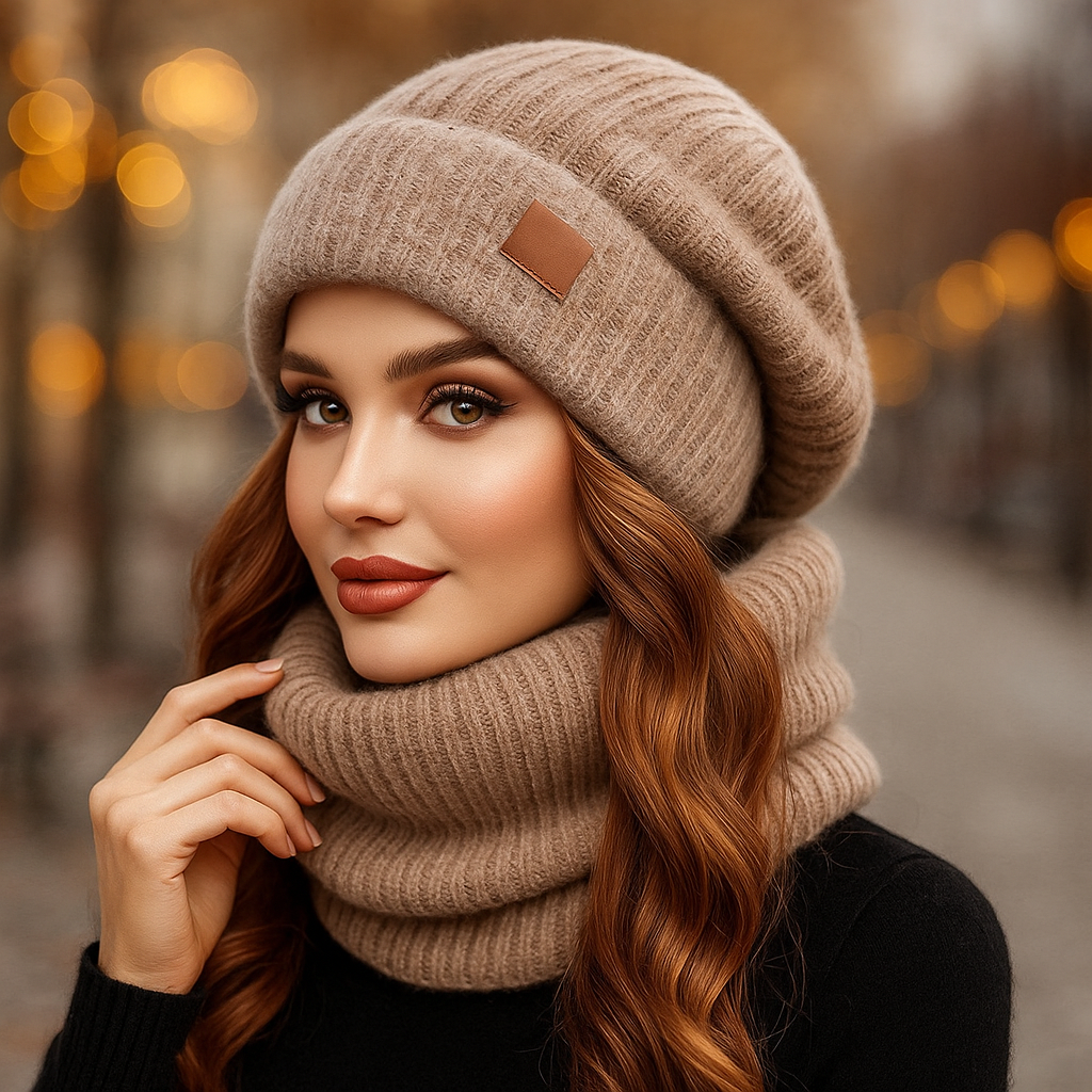 Noëlle - Luxury Wool Hat - Matching Scarf Set - Women