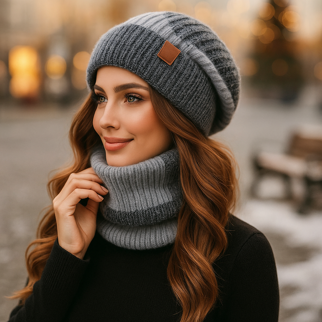 Noëlle - Luxury Wool Hat - Matching Scarf Set - Women