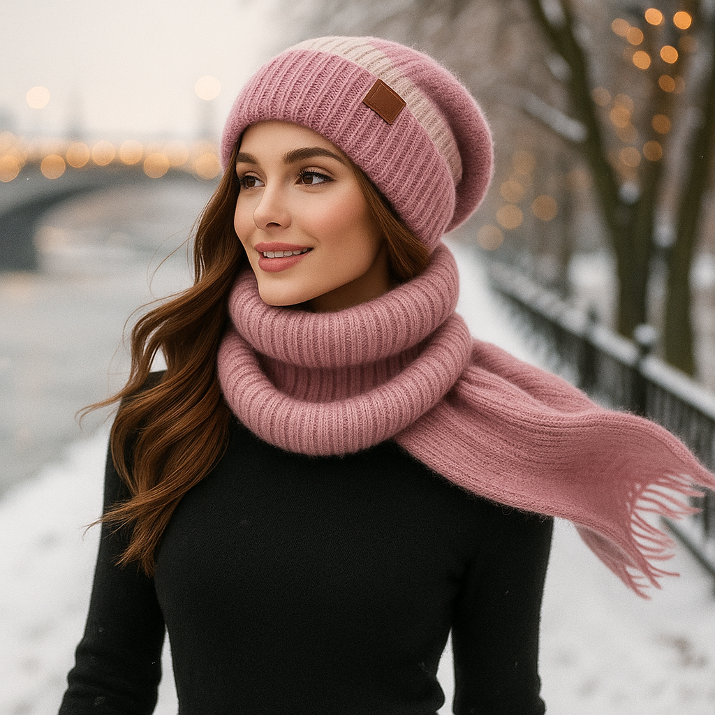 Noëlle - Luxury Wool Hat - Matching Scarf Set - Women