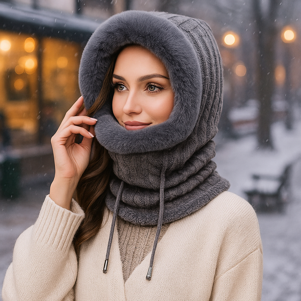 Olivia Winter Knit Set - Lined Hood - Warm Two-Piece
