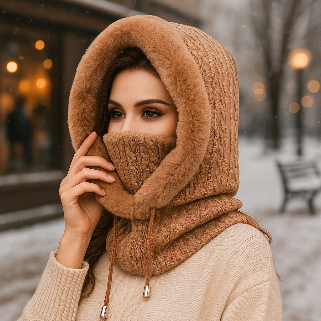 Olivia Winter Knit Set - Lined Hood - Warm Two-Piece