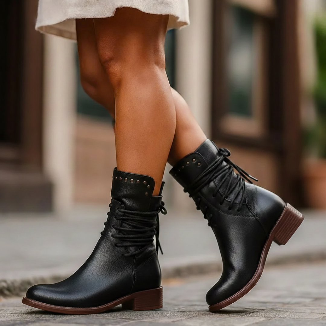Women's Studded Cowboy Ankle Boots - Western Booties