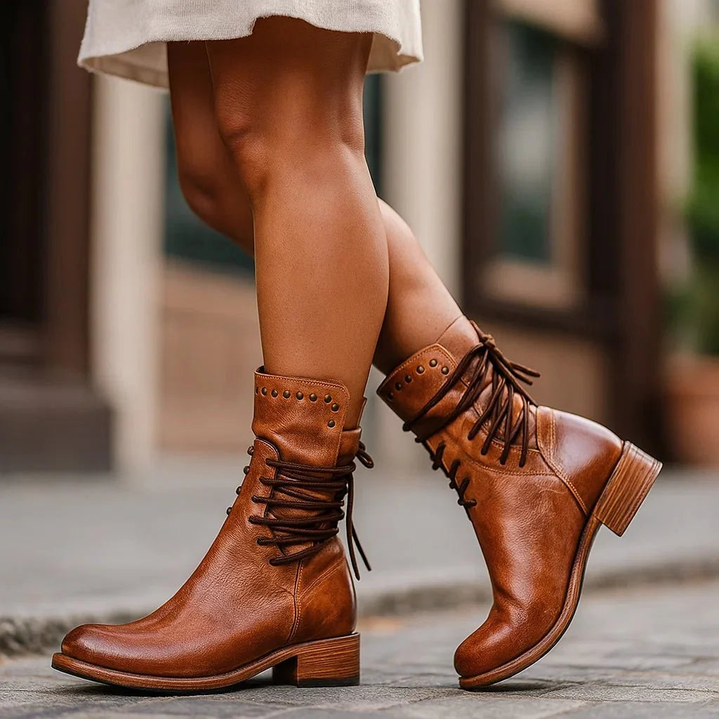 Women's Studded Cowboy Ankle Boots - Western Booties