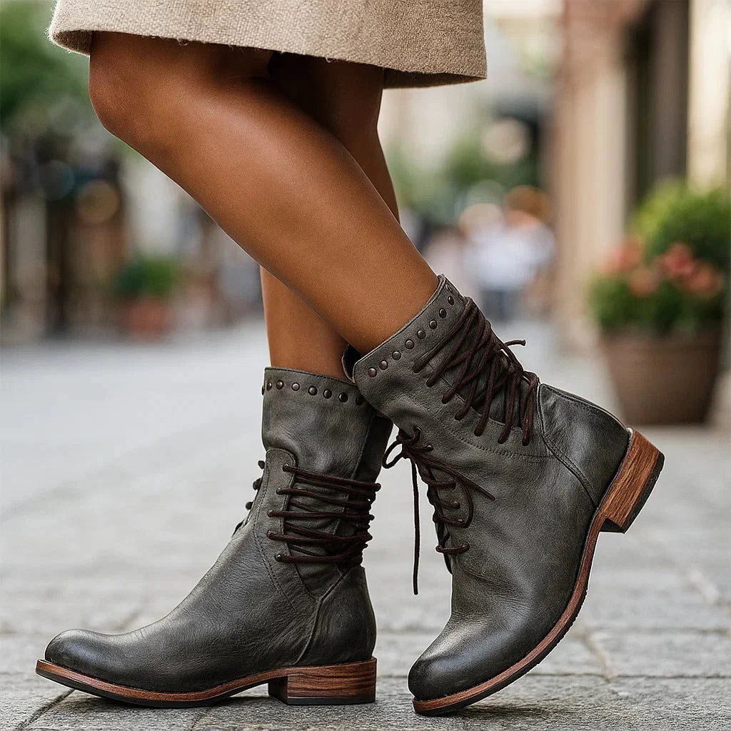 Women's Studded Cowboy Ankle Boots - Western Booties